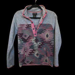 Burton Women's Hearth Fleece Half Snap Pullover — Gray Kilim